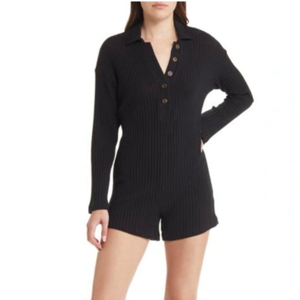 Nordstrom Treasure & Bond Rib Henley Romper